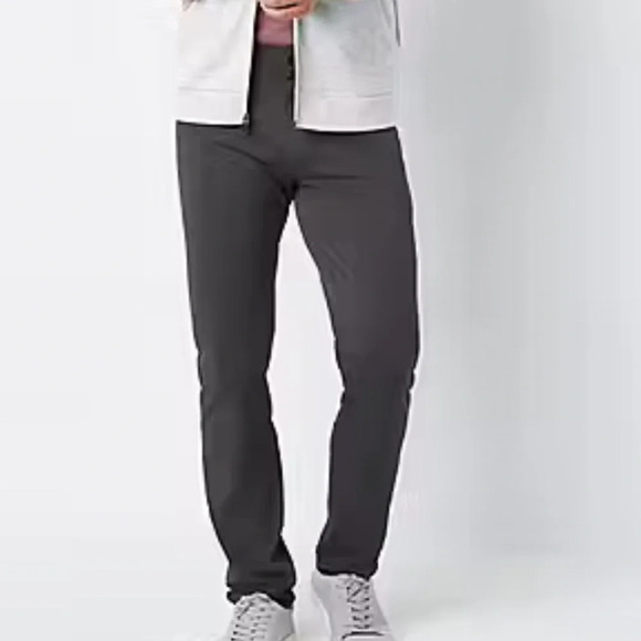 Stylus Mens Slim Fit Flat Front 5 Pocket Pant - Charcoal 36x34 - Picture 1 of 12